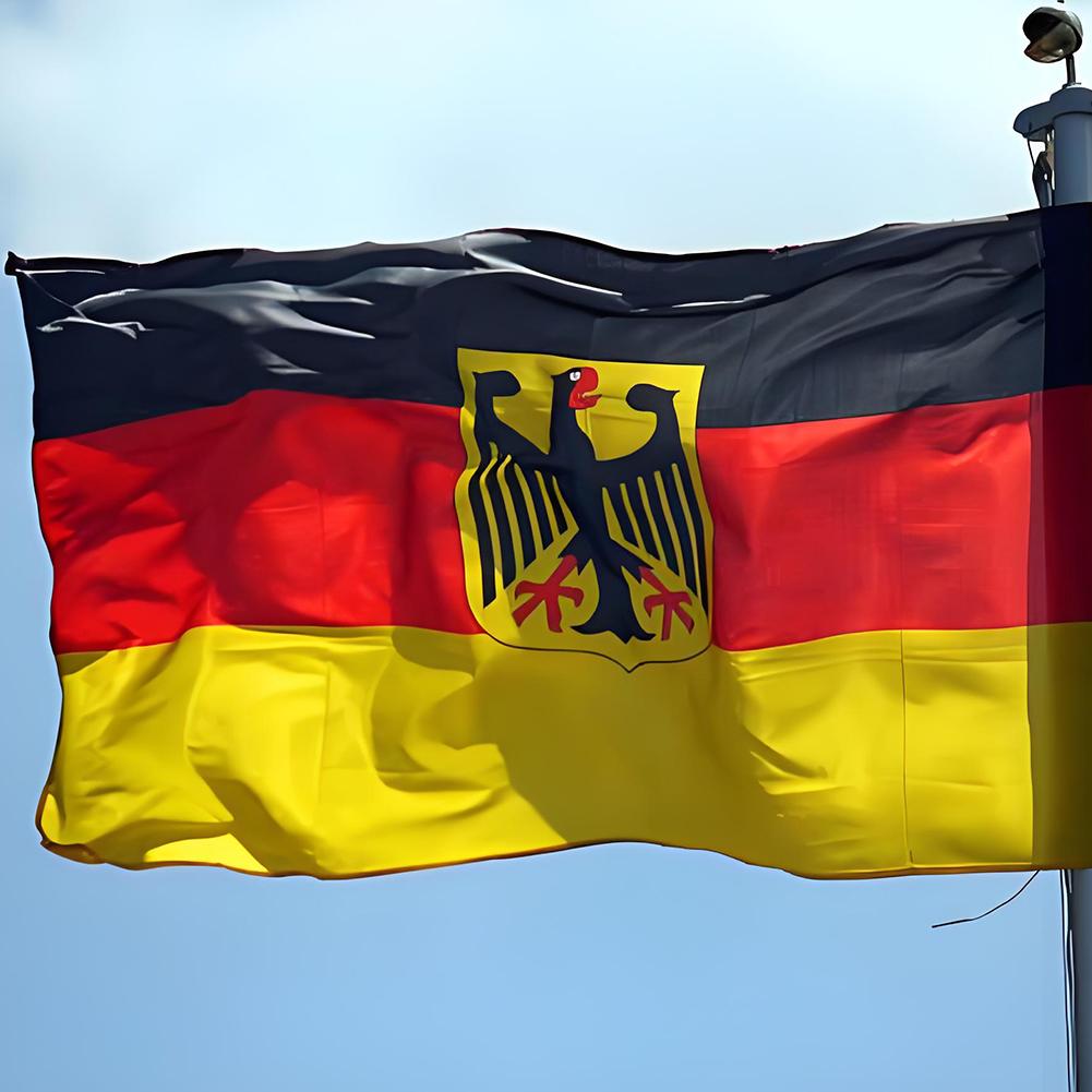 Germany National Emblem Flag Polyester German Deutschland Flying Banner with Metal Eyelets Coat of Arms Eagle Flag 90x150cm