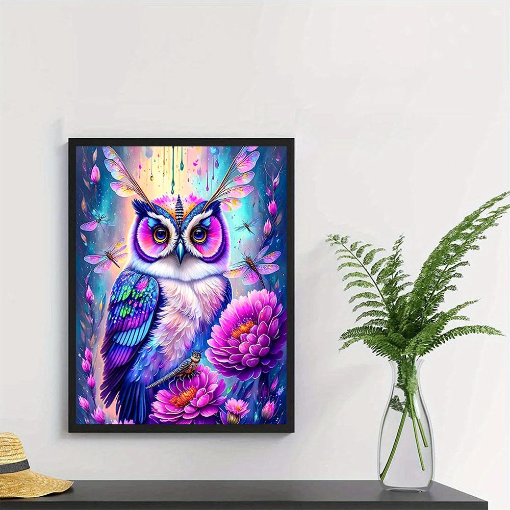 DIY 5D Diamond Painting Pink Owl Full Round Diamond Embroidery Cartoon Animal Cross Stitch Set Art Home Decoration