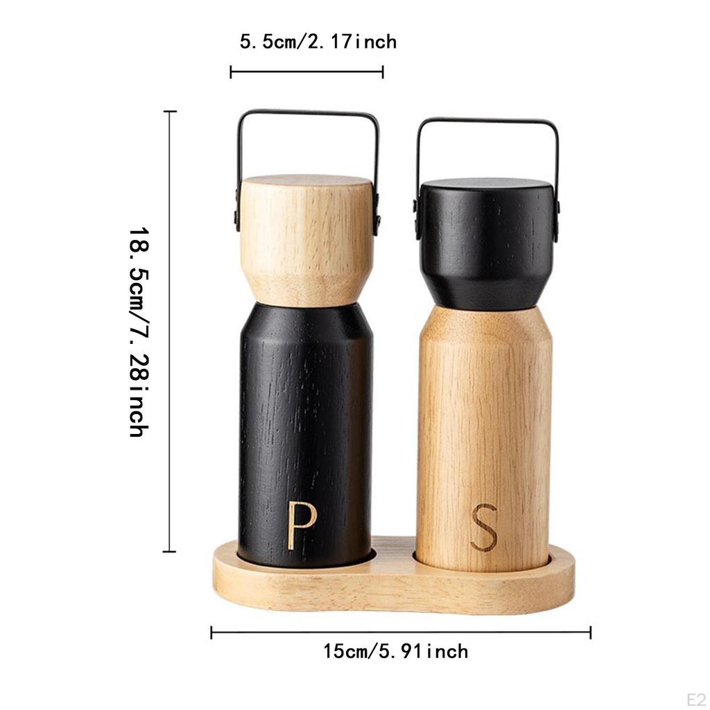 Seasoning Grinder,Wooden Mill Adjustable Coarseness,Sesame Portable 7 Inch Tall Salt Grinder for