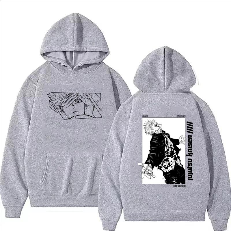 Satoru Gojo Jujutsu Kaisen Printed Hoodie Autumn Winter Men Casual Loose Fashion Harajuku Round Neck Long Sleeve Tops Sweatshirt