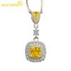 Copper Alloy The Princess Party Yellow Zircon Women Necklace Pendant Fashion Gift