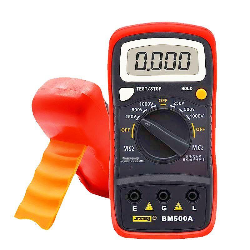 BM500A Digital Insulation Resistance Tester, 500V/1000V Portable Electronic Megohmmeter, English Version