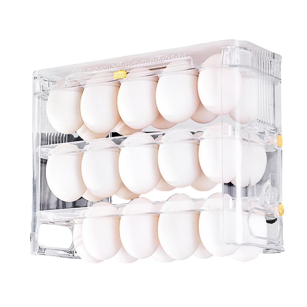 Refrigerator Egg Holder Space Saving Kitchen Egg Organizer Reversible Installation Plastic Egg Stora