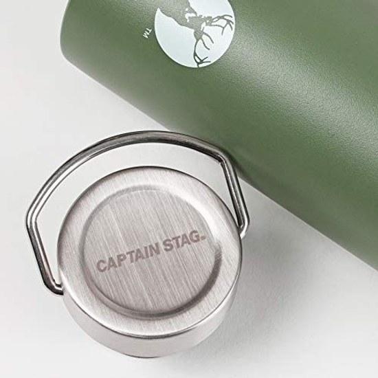 Captain Stag Спортивная бутылка для воды Прямой питьевой двойной стенки из нержавеющей стали с вакуумной изоляцией Сохранение тепла и холода HD 600 мл Античный зеленый UE-3527
