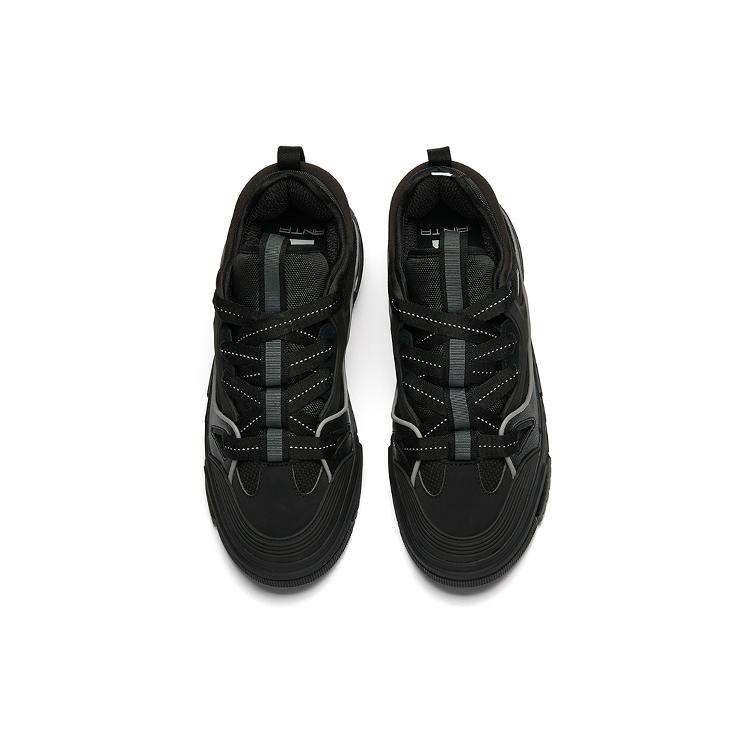 Anta Кроссовки Bump Puffy Устойчивые к истиранию Нескользящие Низкие Скейтбордические Мужские Черные 912238060-2