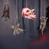 Halloween Pendant Realistic Creepy Hanging Rat Pig Head Spider Bat Decoration Haunted House Prop for Halloween Party