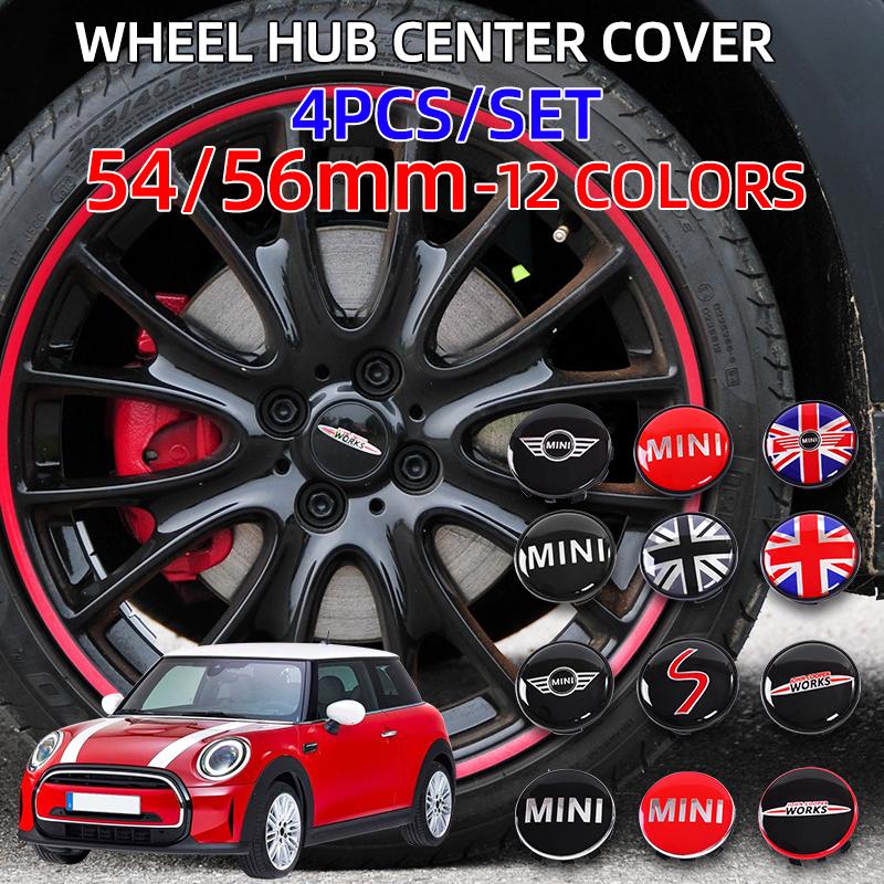 BKSN4 4PCS 54mm 56mm Car Wheel Center Hub Caps Cover Emblem Badge For BMW Mini Cooper One S JCW R55 R56 R57 R58 R60 F55 F56 Clubman