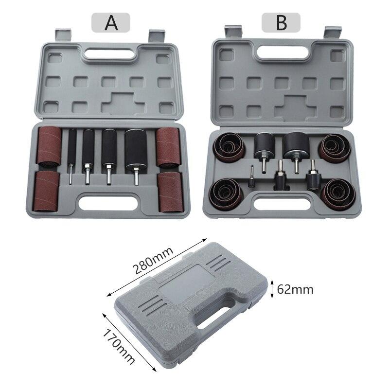Шлифовальный барабан с футляром 20 шт/25 шт шлифовальных лент #80 #120 наждачная бумага для гравировки полировки вращающегося инструмента