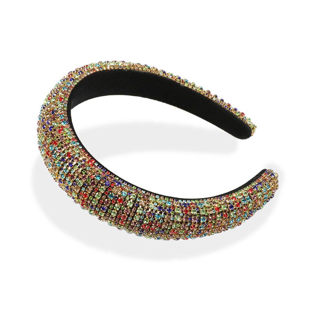 Handmade Hair Hoop Headband Rhinestone Pearl Haiband Wedding Headdress Full Crystal Baroque Tiara