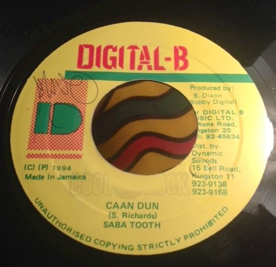 7-дюймовая пластинка SABA TOOTH - Caan Dun NONE Digital-B 1994 Ямайка Регги, Ска и Даб Б/у