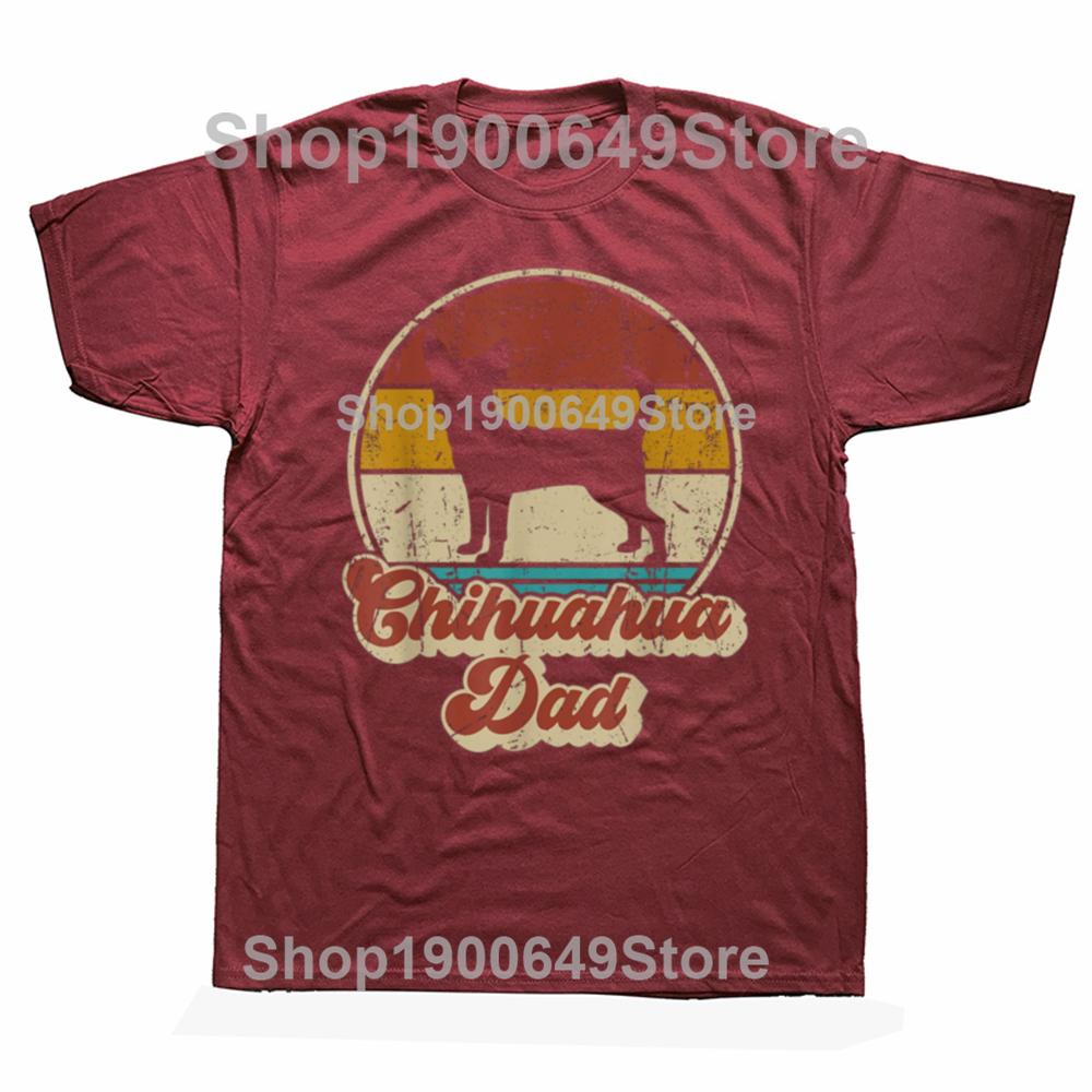 New Chihuahua Dog Dad Funny Vintage Graphic Tops Men Oversized Tshirt Summer Hip Hop Fashion Short Sleeve Crewneck T Shirts