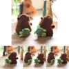 Capybara Stuffed Animal Keychain Pull String Wagging Tail Pp Cotton Plush Backpack Charm