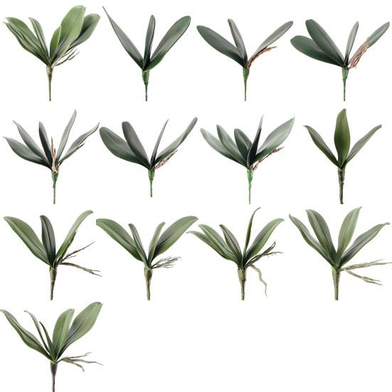 Привлекательные искусственные листья орхидеи Реалистичные многовилочные вспомогательные материалы для самостоятельного изготовления