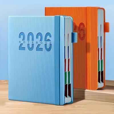 Планировщик 2026 ЯНВ. 2026 - ДЕК. Ежедневный еженедельный месячный планировщик-календарь на 2026 год с обложкой из искусственной кожи для мужчин женщин бизнесмена студента