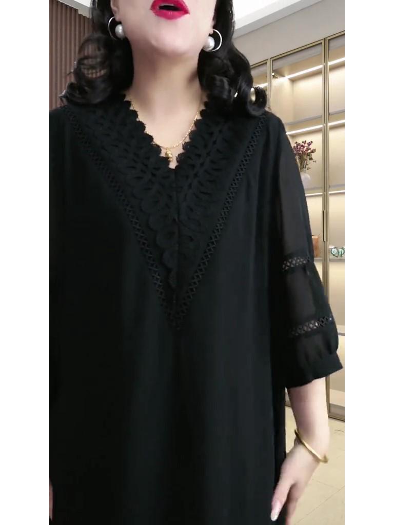 Весна/Лето 2025 Кружевной топ больших размеров – Приталенный свободный крой Женская мода