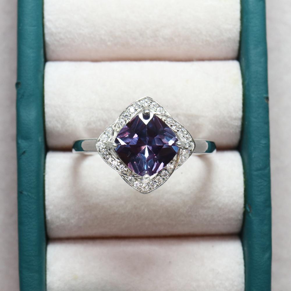 Кольцо серьги подвеска ожерелье из стерлингового серебра 925 пробы Созданный квадрат 8,0 мм Александр нано элегантные изящные украшения для женщин для повседневной носки