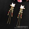 Han Element Headdress: Fox Tassel Hair Clips - Ancient Style Hanfu Accessory.