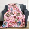 Kawaii Bubu Print Flannel Blanket High Quality Warm Comfortable Cover for All Seasons Perfect for Gifts Home Decor