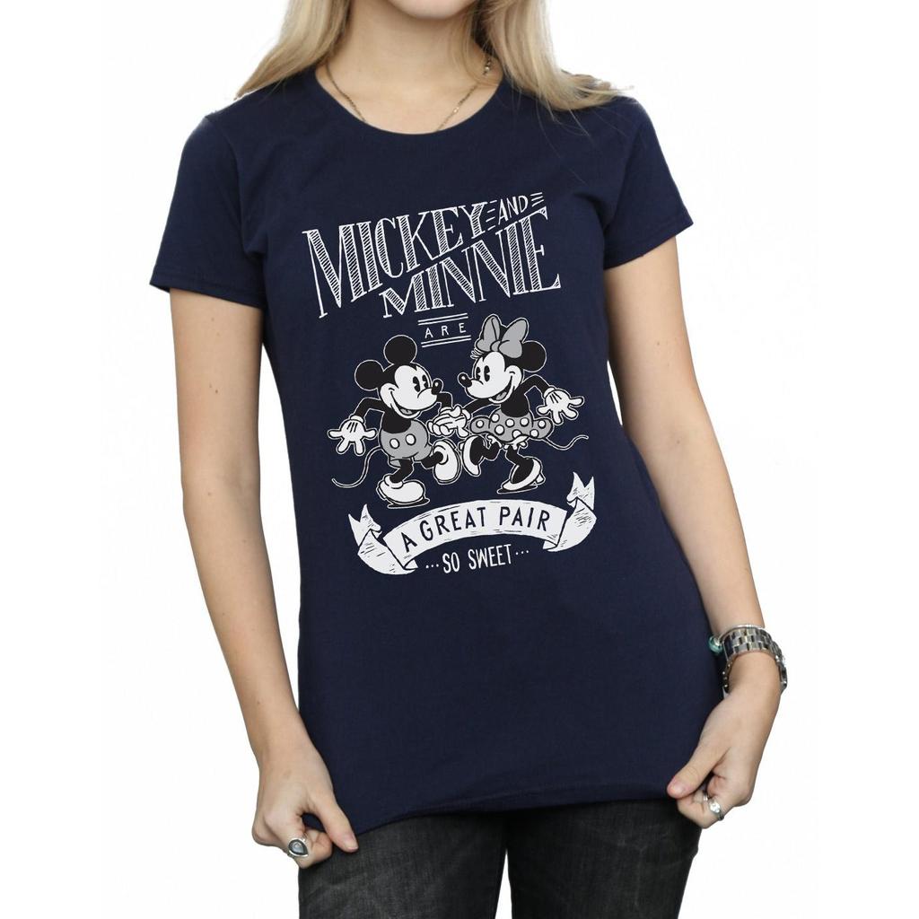 Disney Женская/женская хлопковая футболка с Микки и Минни Маус, отличная пара