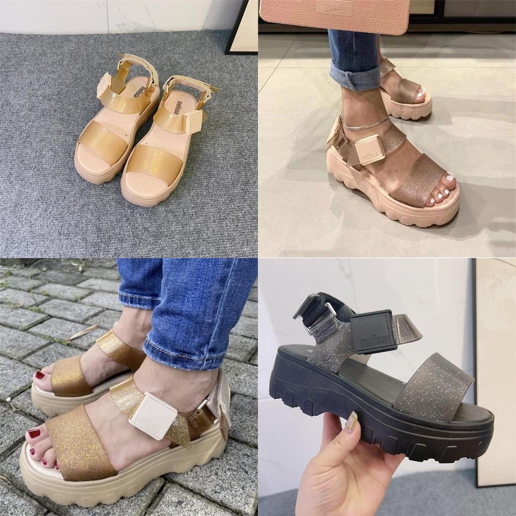 2023melissa Stylish Melissa Women's Flat Sandals With Chunky Soles And Trendy Wide Straps