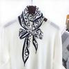 Versatile Silk Wool Diamond Lace Scarf: Double-Sided Real Silk, Warm Print Neckerchief for Women