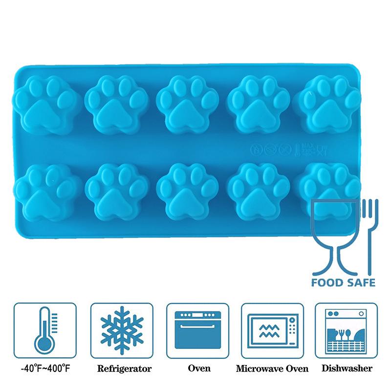 10 ячеек собака кошка лапа силиконовые формы для торта для печенья желе противень для выпечки льда
