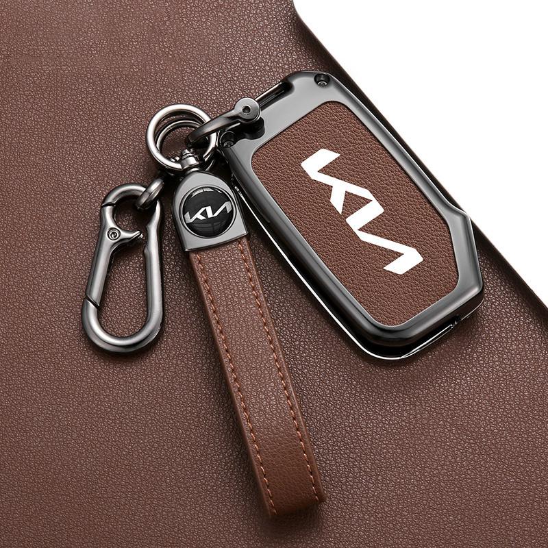 Чехол-брелок из цинкового сплава и кожи для автомобильного ключа Kia Ceed 2023 CD Forte 2018 2019 2021 Cerato 2019 K3 Gt Seltos Sportage 2020 Sorento hbsp50
