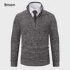 Men's Zipper Half Turtleneck Velvet Sweater: Warm Knitted Casual Autumn/Winter Pullover In Large Sizes