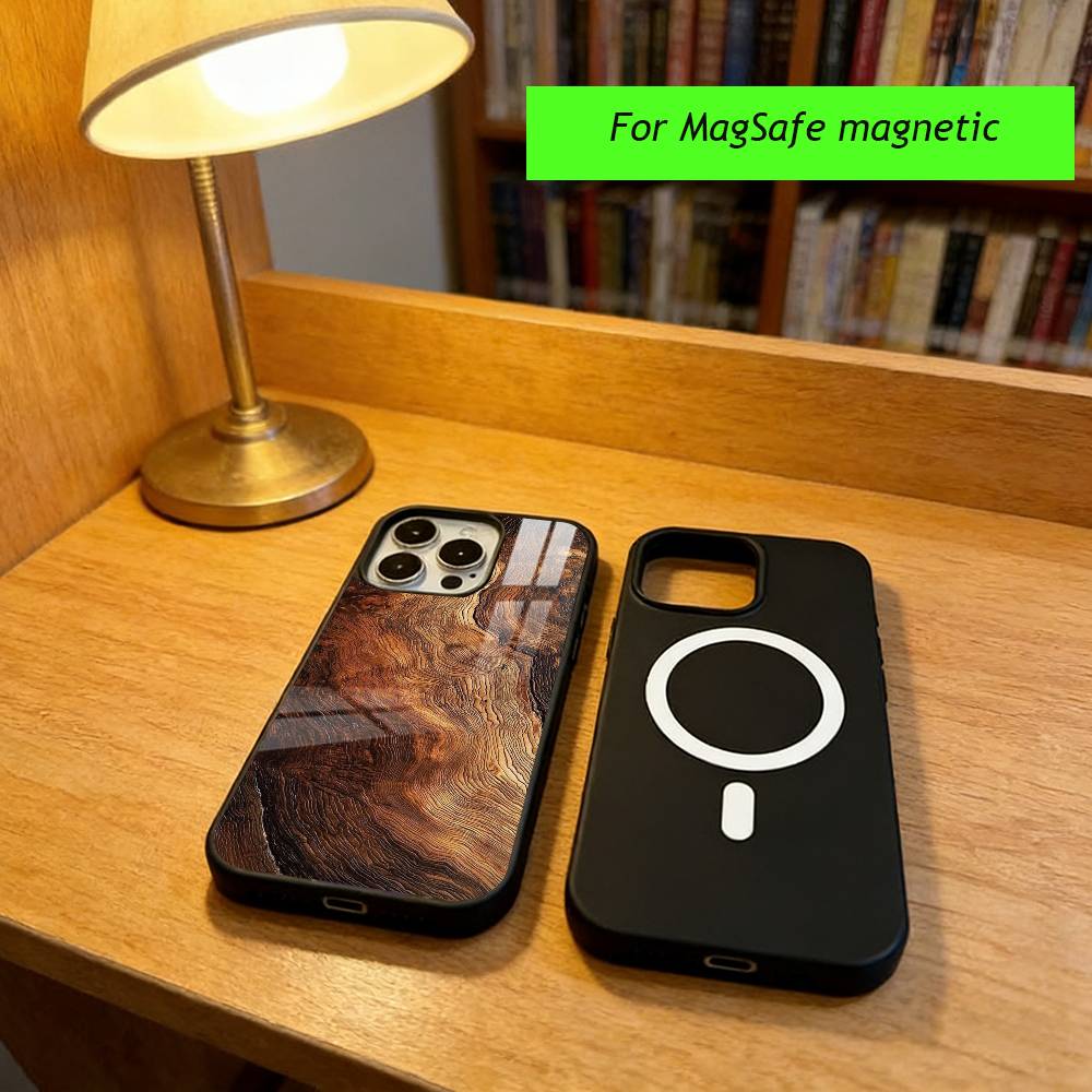 Натуральное дерево Чехол для телефона Для iPhone 17, 16, 15, 14, 13, 12, 11 Plus, Pro Магнитный Для Magsafe Беспроводная зарядка