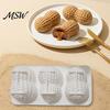 Microwave Safe Silicone Mold Peanut Shaped Baking Mold, with 3 Cavity, Flexible Non-stick Realistic Candy Tray, for DIY Chocolate Mousse Cake Biscuit