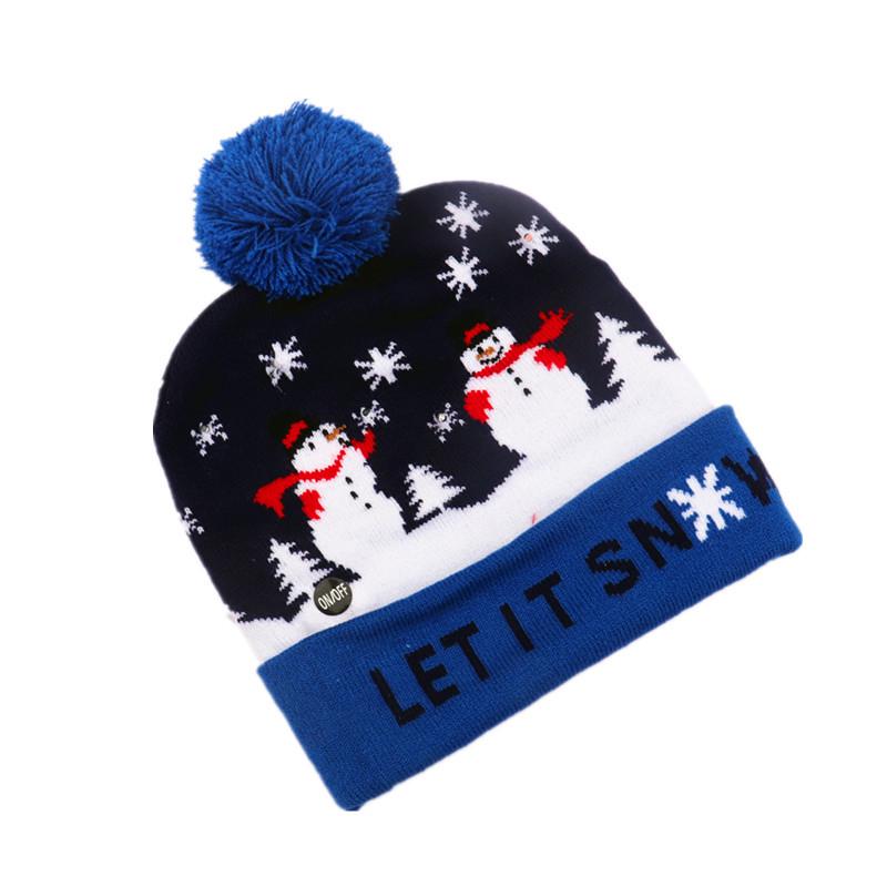 LED Light-Up Knitted Christmas Hat for Adults & Kids - Festive Party Accessory