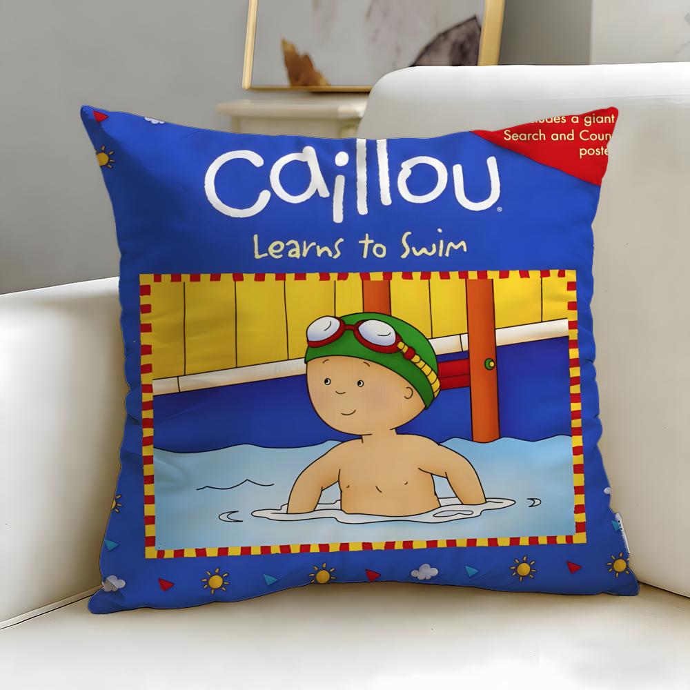 classic cartoon Caillou Cushion Cover Soft & Easy-Wash Pillow Case – Versatile for Couch, Bed, Travel and Office