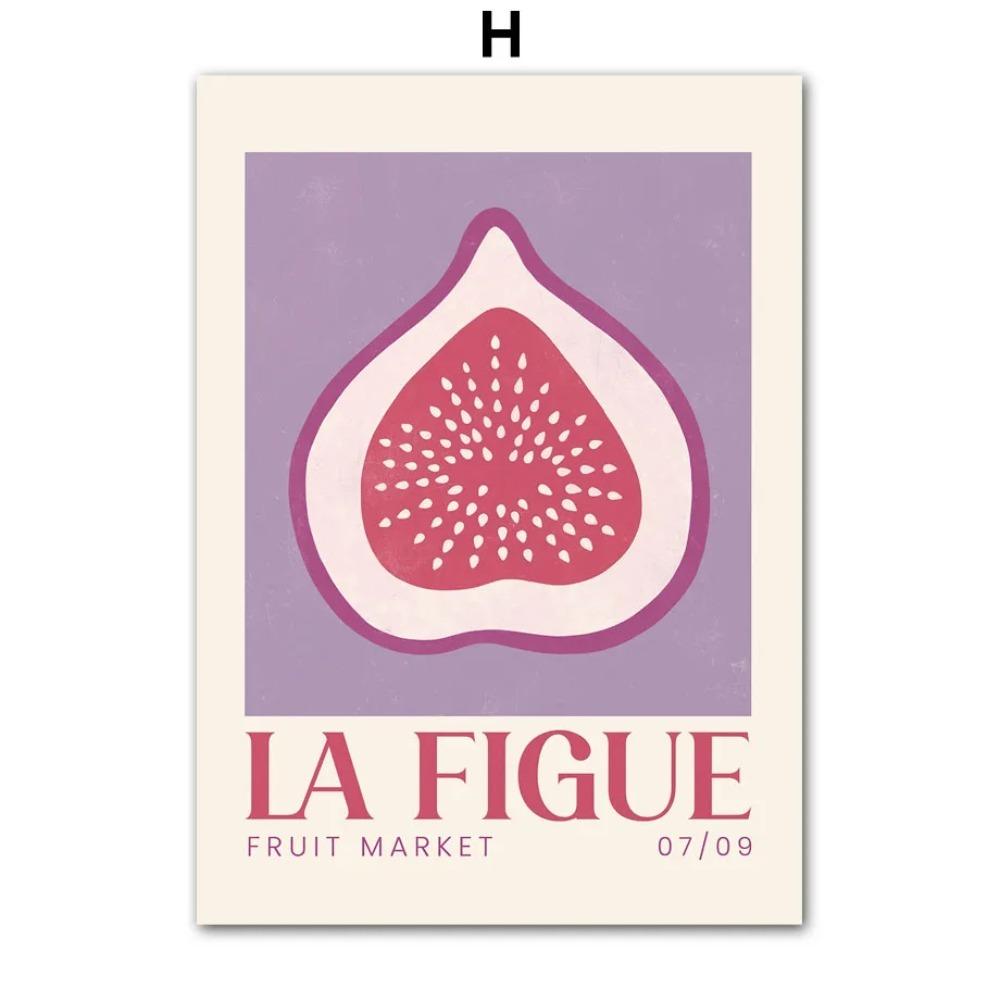 Фруктовый рынок Лимон Виноград Ананас Арбуз Инжир Настенное искусство Холст Живопись Скандинавские Постеры и Принты Настенные картины Кухонный декор