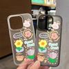 Чехлы для мобильных телефонов iPhone 11 13 15 Pro Max 12 14 Pro Max Чехол для iPhone 16 15 Plus 13 Pro 12 Mini 13 Mini Матовая текстура Нарисованные мультяшные цветы