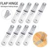 8Pcs Screw-On Hinges Flap Hinges Rustproof Corrosion Resistant Smooth Cabinet Table Furniture 180-Degree Foldable Hinges