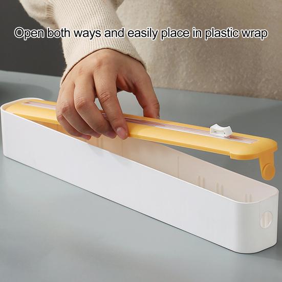 Диспенсер для пластиковой пленки с выдвижным резаком, регулируемый держатель рулона пищевой пленки 2 в 1, режущие инструменты, кухонные гаджеты