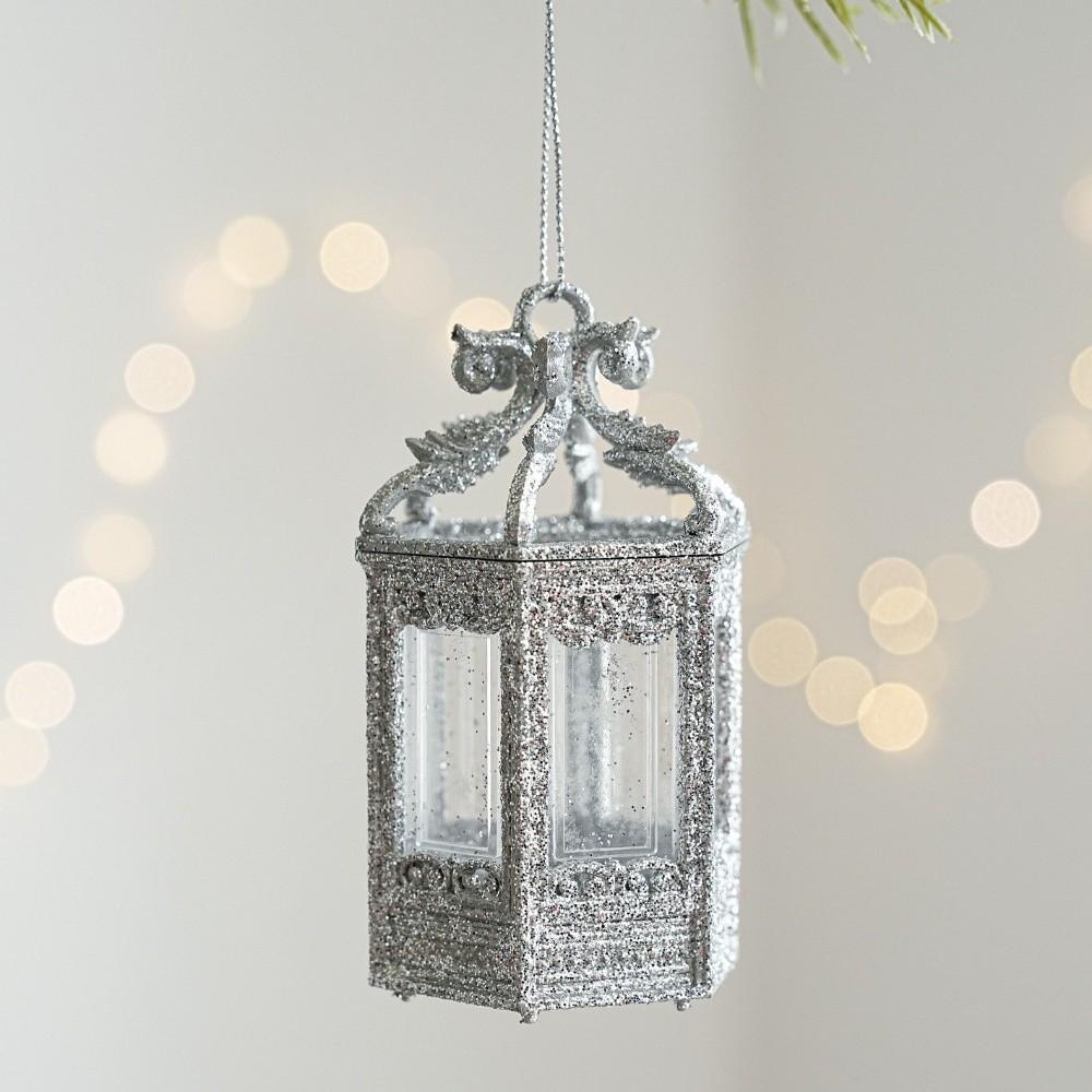Glitter Finish Christmas Tree Pendant Plastic Holiday Tree Ornament Seasonal Arrangement