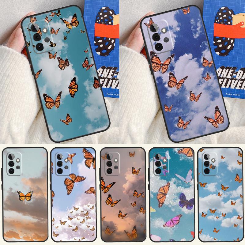 Butterfly Sky For Samsung Galaxy A22 A32 A52 A54 A34 A14 A55 A35 A15 A53 A33 A13 A05 A06 A16 Phone Case