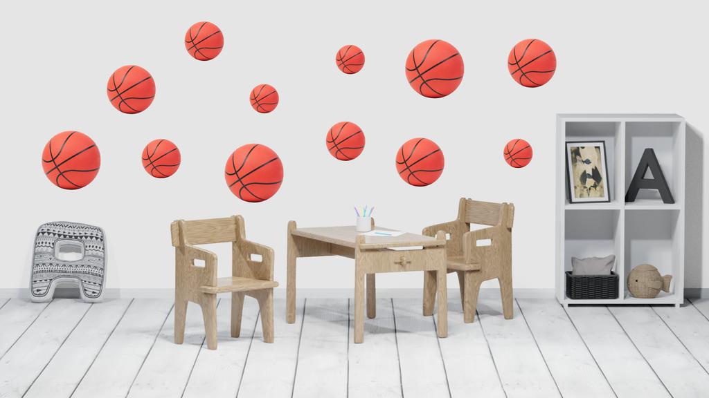 Decorative Stickers For Kids - Basketball Balls