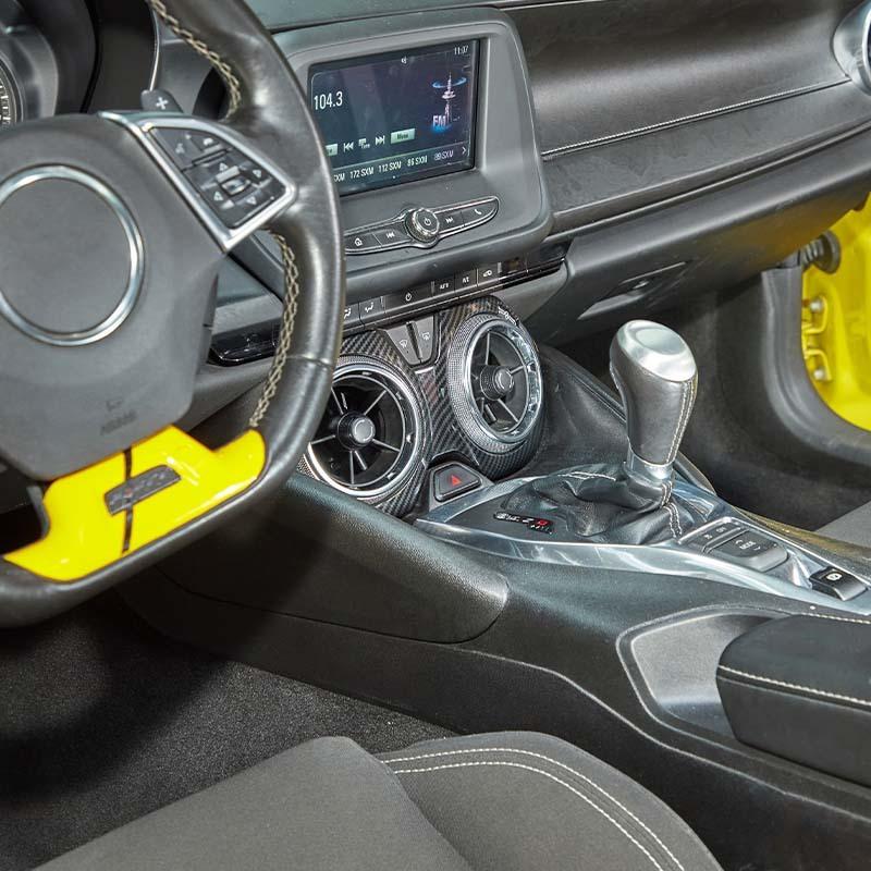 Центральное управление кондиционером, декоративная панель, защитная наклейка для Chevy Camaro 2016 Up, автомобильные аксессуары из АБС-пластика, желтый