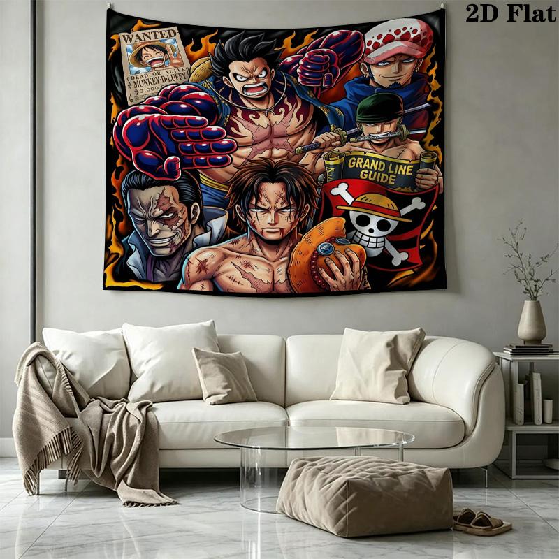 Настенное панно One Piece Эстетичное настенное украшение Печатная тканевая покрывало Декоративные панно для спальни гостиной Домашний декор