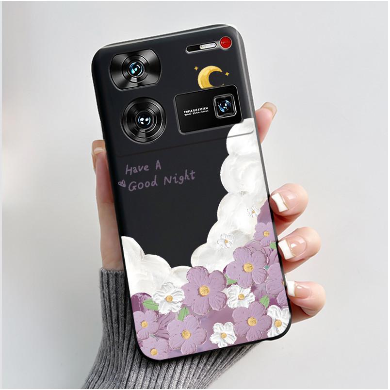 Милый Чехол Для ZTE Nubia Z60 Ultra 5G Capa Fundas Печатный Корпус Защитная Задняя Крышка Мягкий Силикон Мультяшный Черный Корпус Coque