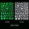 Adhesive Decals Glow In The Dark DIY Manicure White Snowflakes Nail Sticker 3D Luminous Christmas