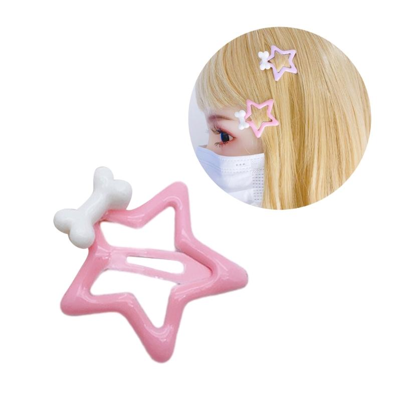 Y2K Girls Star Hair Clip for Teens Girl NonSlip Metal Sideclip Hairpin Bone Pentagrams Hair Barrettes Children Headdress