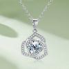D Color 6.5mm 1CT  Moissanite Diamond Necklace Pendant For Woman 925 Sterling Silver Neck Chains Party Bridal Fine Jewelry