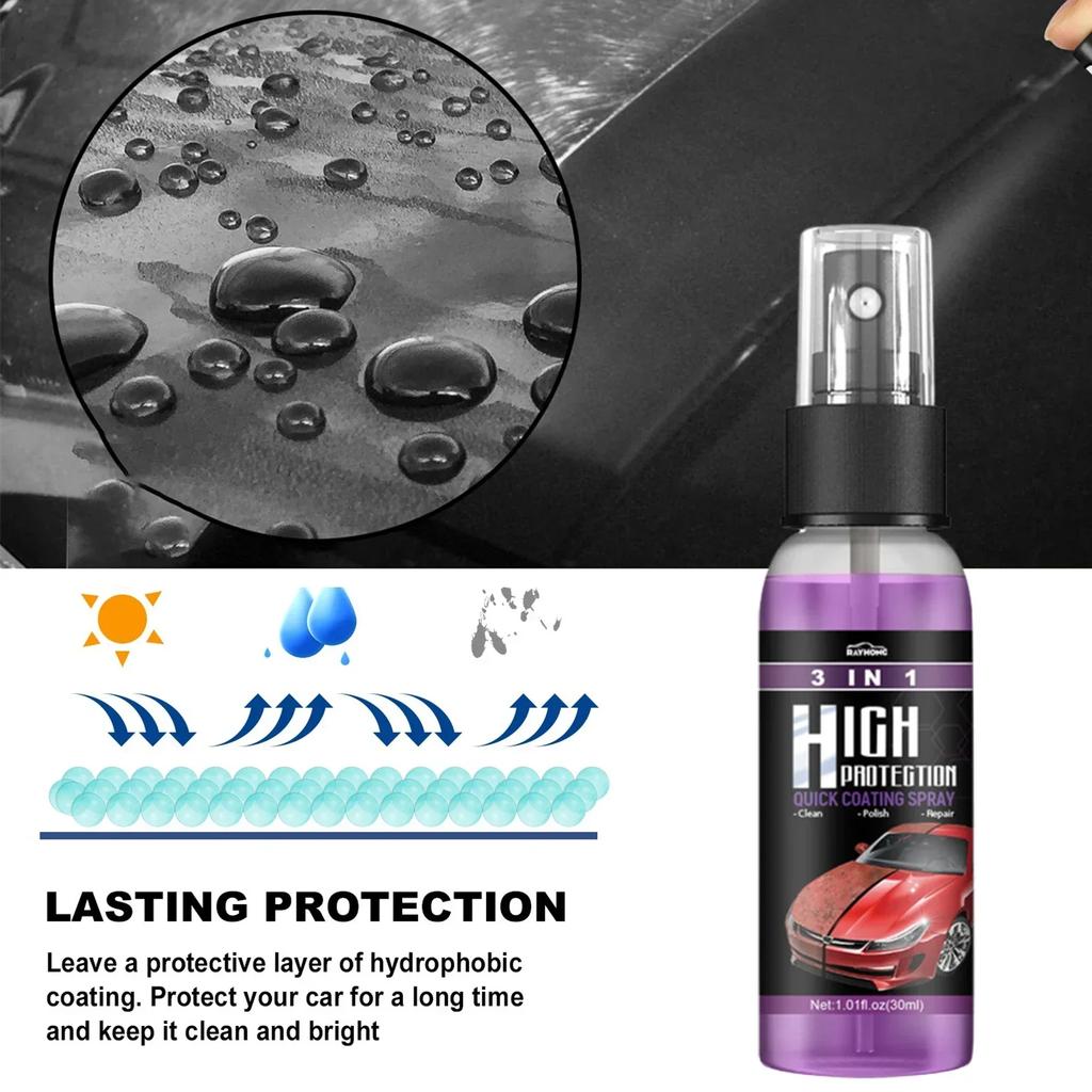 3 в 1 Быстрое Керамическое Покрытие Укрепитель Мотоциклетный Воск Полироль Спрей Гидрофобный Интенсивный Блеск Для Стекол&Колес&Краски Герметик
