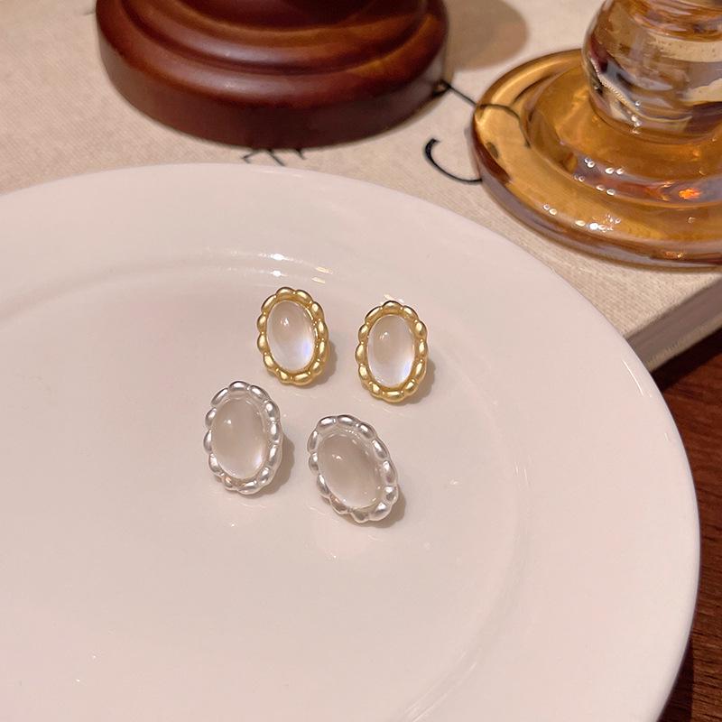 Элегантные французские овальные серьги «кошачий глаз» — модная одежда класса люкс для законодателей моды