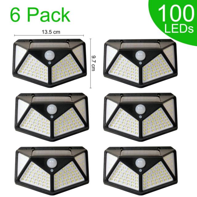 1-12 ШТ. 100 Светодиодный Настенный Светильник На Солнечной Энергии 3 Режима Датчик Движения Водонепроницаемая Лампа Открытый Солнечные Фонари Сад Уличный Фонарь Украшения