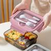 Microwave Heating Lunch Container with Spoon and Fork Food Container Nordic Style Lunch Box  Worker