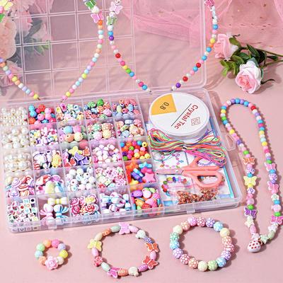 Набор для рукоделия с бусинами на 24 ячейки DIY: Браслеты, Ожерелья и Цепочки для Телефонов Аксессуары для Детей
